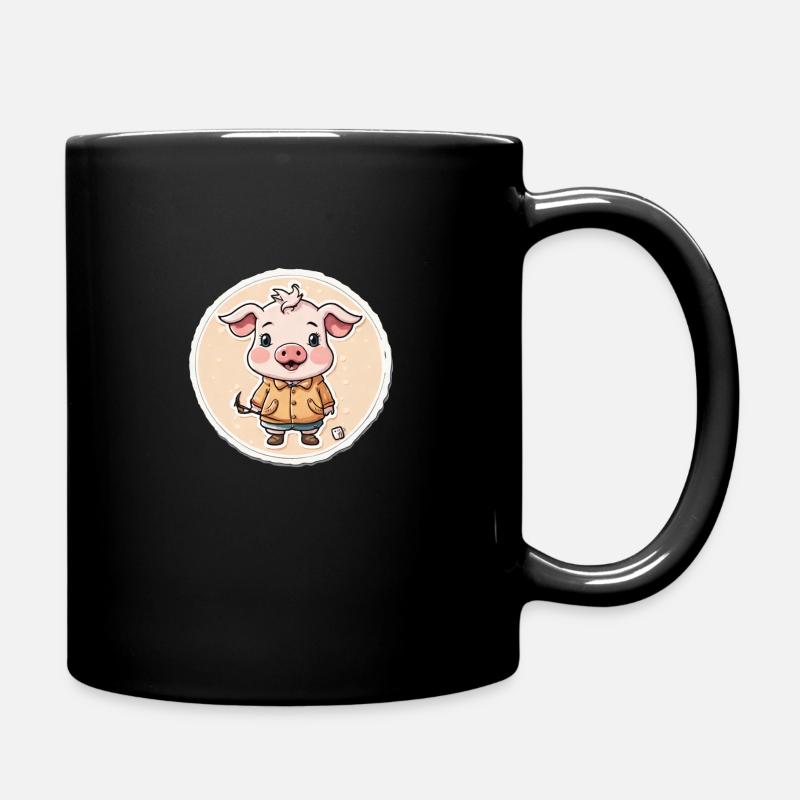 Cochon en manteau - Mug uni - noir