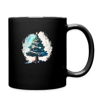 Sapin de Noël dans la neige - Mug uni - noir - Droite