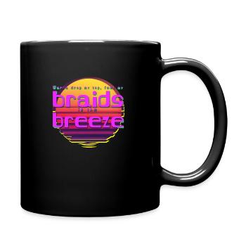 Zöpfe im Wind - Tasse einfarbig - Schwarz - Rechts