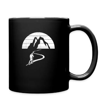Tourenski Wintersport Berg Skifahrer Geschenk Skit - Tasse einfarbig - Schwarz - Rechts