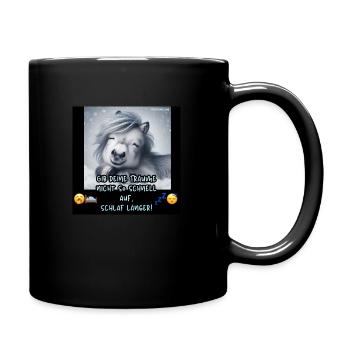 Aufgeben und aufwachen? Niemals - Silberfee - Tasse einfarbig - Schwarz - Rechts