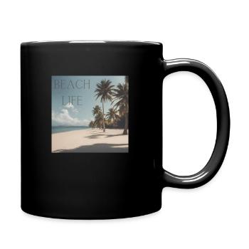 BEACH LIFE Design - Tasse einfarbig - Schwarz - Rechts