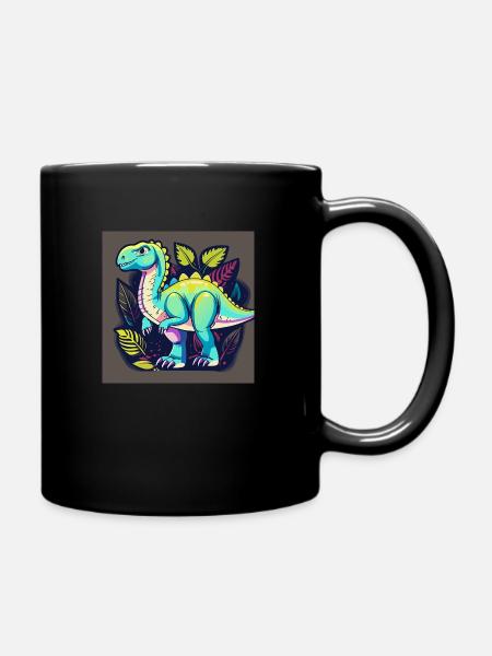 Friendly Dino - Full Colour Mug - black