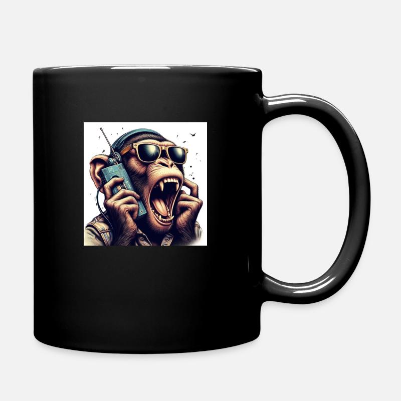 affe - Tasse einfarbig - Schwarz