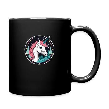 Dessin de Noël Licorne - Mug uni - noir - Droite