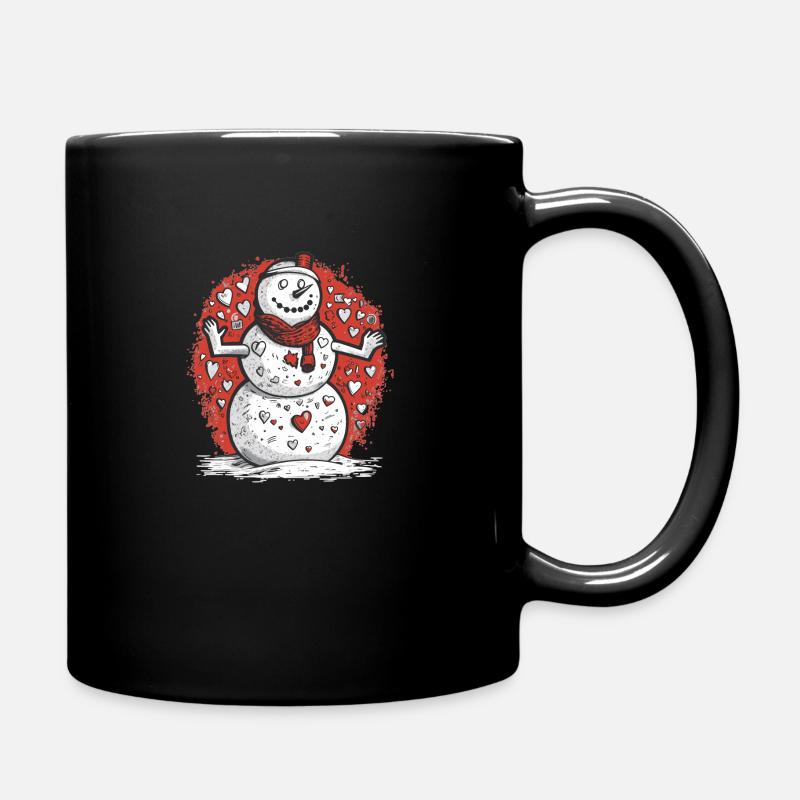 Schneemann - Tasse einfarbig - Schwarz