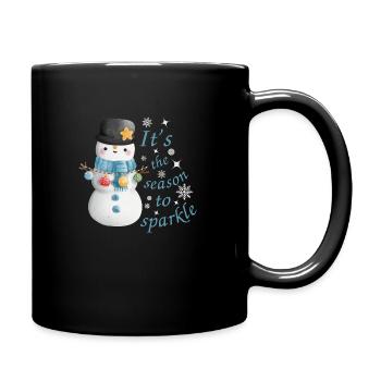 Time to sparkle snowman christmas - Full Colour Mug - black - Right