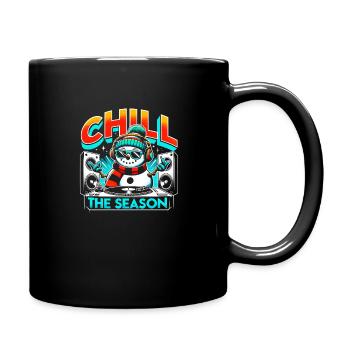 Schneemann DJ Party - Tasse einfarbig - Schwarz - Rechts