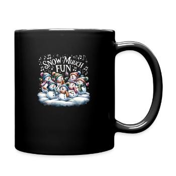 Tanzende Schneemänner - Tasse einfarbig - Schwarz - Rechts