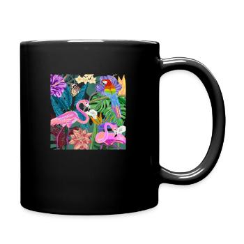 Jungle Painting Flamingos 02 - Full Colour Mug - black - Right