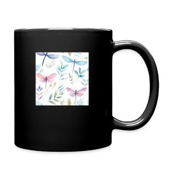 Libelle in Aquarellfarben - Tasse einfarbig - Schwarz - Rechts