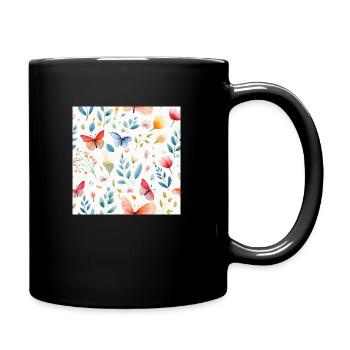 Papillons à l’aquarelle - Mug uni - noir - Droite