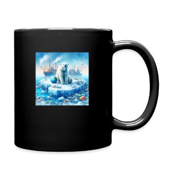 L’ours polaire et l’environnement - Mug uni - noir - Droite