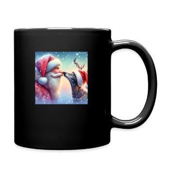 Santa Claus Kiss Greyhound made by Elli - Full Colour Mug - black - Right