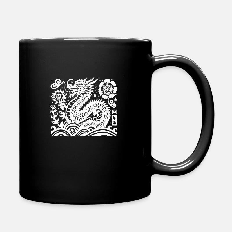 Année du dragon blanc - Gravure sur bois japonaise - Mug uni - noir