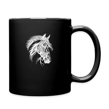 Rugged horse with mane Equestrian Dressage Equestrian Sports - Full Colour Mug - black - Right