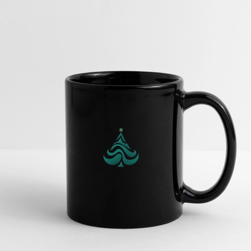 Tannenbaum Christbaum oder Weihnachtsbaum Emblem Tasse einfarbig