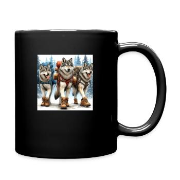 Wandering wolves or does the wolf have to wander ? - Full Colour Mug - black - Right
