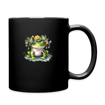 Cute Frog - Tasse einfarbig - Schwarz - Rechts