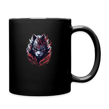 WolfCat - Tasse einfarbig - Schwarz - Rechts