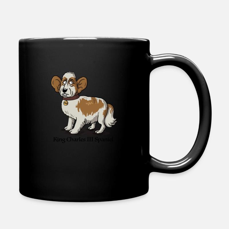 King Charles III Spaniel - Full Colour Mug - black