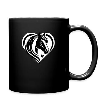 Coeur de tête de cheval - Mug uni - noir - Droite