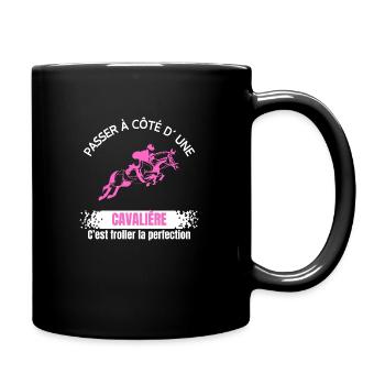 je ne suis pas parfaite je suis cavalière - Mug uni - noir - Droite
