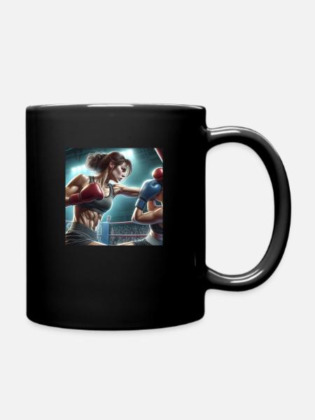 boxe 2 femmes réaliste - Mug uni - noir