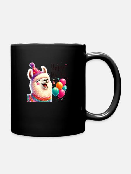 Drôle de lama du Nouvel An : début festif - Mug uni - noir