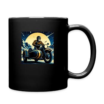 Fahrt in die Nacht - Tasse einfarbig - Schwarz - Rechts
