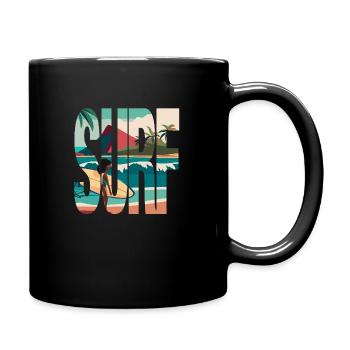 Surf, Surfer, Beach, Hawaii - Full Colour Mug - black - Right