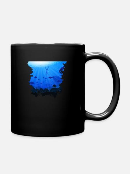 Freedive Diving Apnoe Deep Seas Underwater Diver - Tasse einfarbig - Schwarz