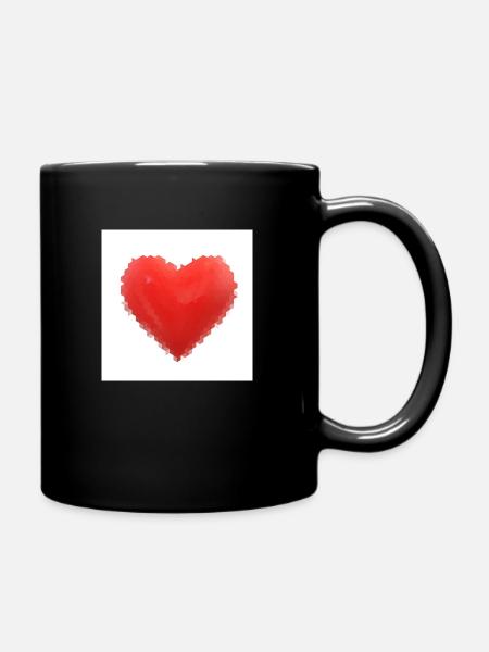 heart - Full Colour Mug - black