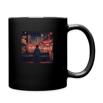 LofiVibes: Designs inspiriert von Lo-Fi Musik - Tasse einfarbig - Schwarz - Rechts