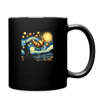 Französische Croissant Kunst - Lustiges Geschenk - Tasse einfarbig - Schwarz - Rechts