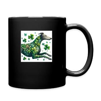 Lucky Greyhound - Shamrock Sighthound - Full Colour Mug - black - Right