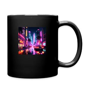 nightcity neon - Tasse einfarbig - Schwarz - Rechts