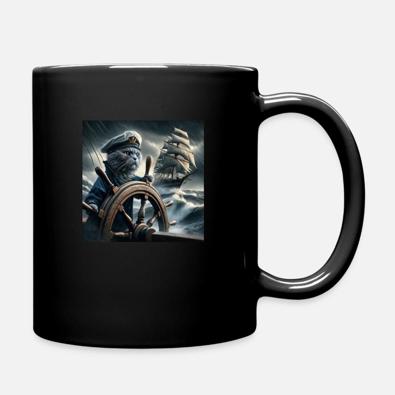 🚢 Der Seebär im Sturm - Tasse einfarbig - Schwarz