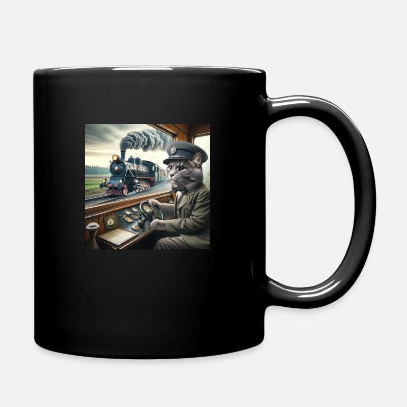 🚂 "Der Lokführer" - Tasse einfarbig - Schwarz