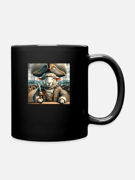 Piratenschaf 🐑⚓ - Tasse einfarbig - Schwarz