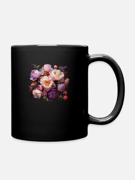 Flowers 4 - Full Colour Mug - black