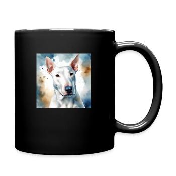 Bull Terrier Splash Art Painting - Full Colour Mug - black - Right