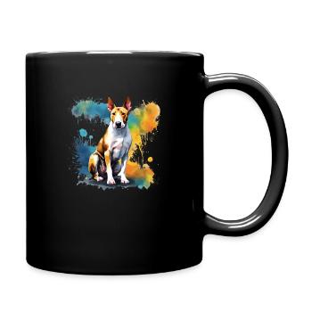 Bull Terrier Splash Art Painting - Full Colour Mug - black - Right
