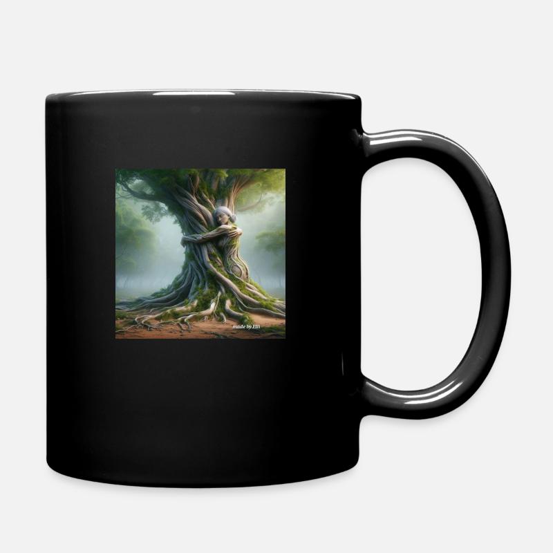 Embrace a Tree, die Baumumarmung - Tasse einfarbig - Schwarz