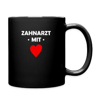 Zahnarzt mit Herz - Dentist - Tasse einfarbig - Schwarz - Rechts