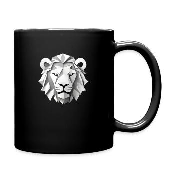Löwe - Tasse einfarbig - Schwarz - Rechts