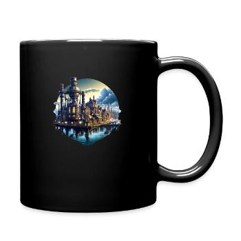 Steampunk City - Tasse einfarbig - Schwarz - Rechts
