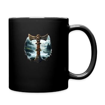 Wikinger Axt Nordisch Valhalla - Tasse einfarbig - Schwarz - Rechts