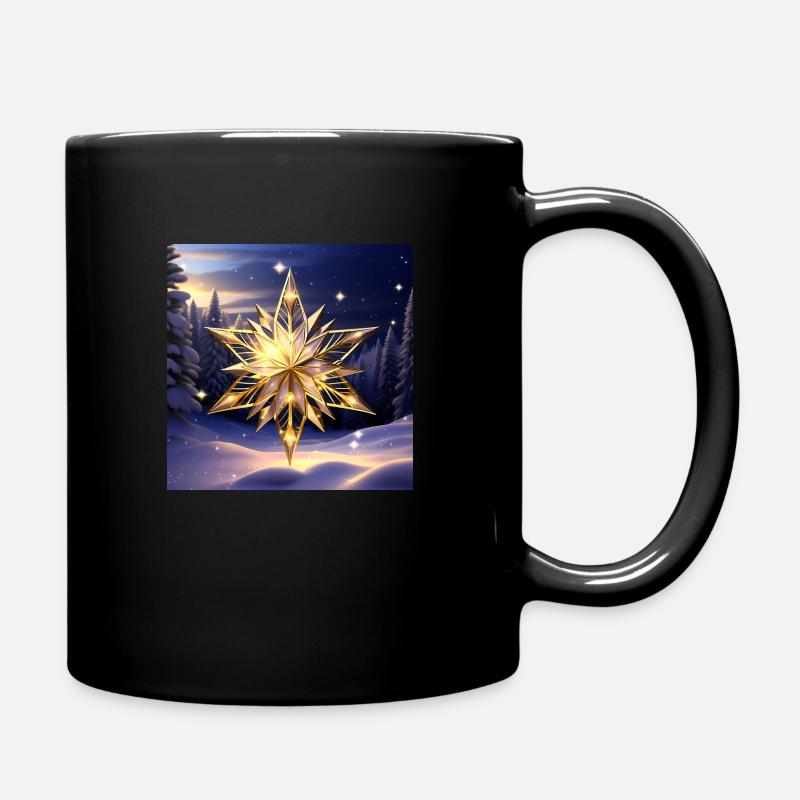 beautiful christmas star - Tasse einfarbig - Schwarz