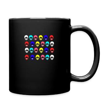 Bunte Köpfe - Tasse einfarbig - Schwarz - Rechts
